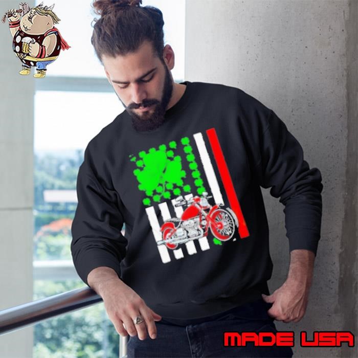 Motorcycle St Patrick’s day Irish American flag Sweatshirt