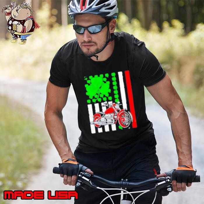 Motorcycle St Patrick’s day Irish American flag Unisex