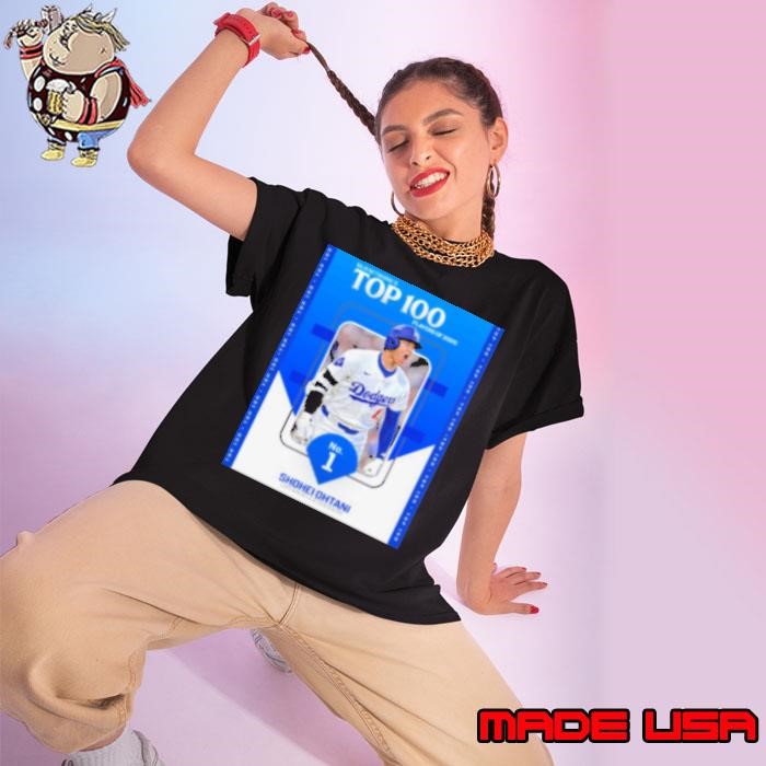 Poster MLB Network's Top 100 Players Of 2025 No 1 Shohei Ohtani Los Angeles Dodgers Ladies tee