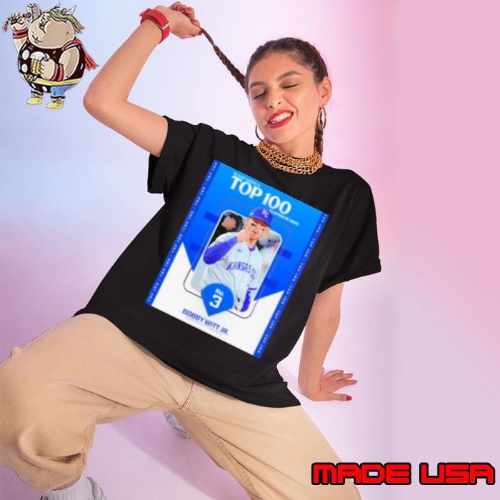 Poster MLB Network's Top 100 Players Of 2025 No 3 Bobby Witt Jr. Kansas City Royals Ladies tee