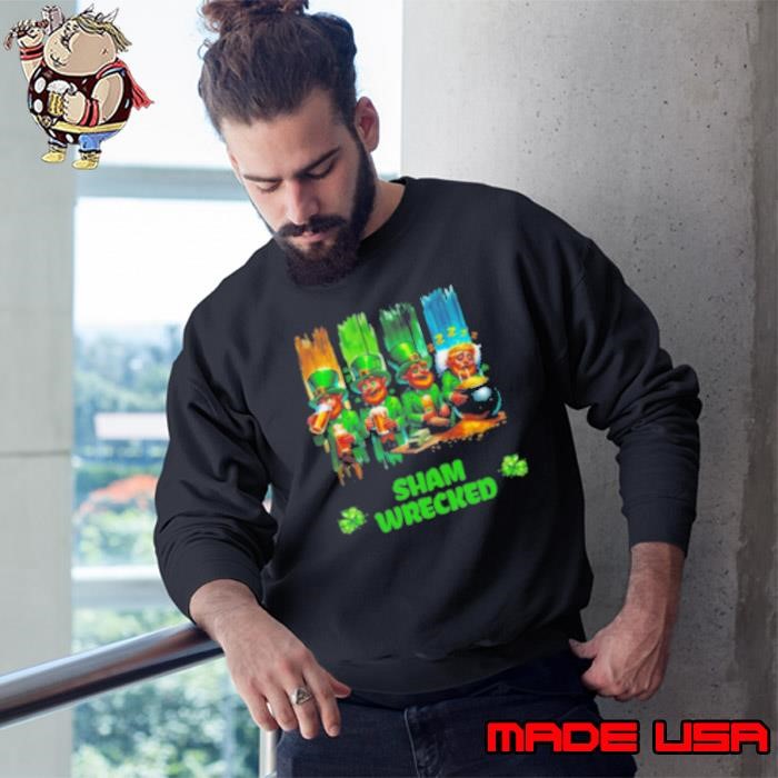 Shamwrecked Funny St. Patrick's Beer Drinking Leprechaun Sweatshirt