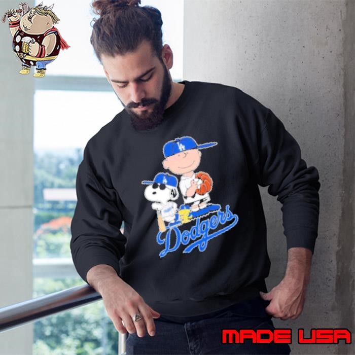 Snoopy And Woodstock Charlie Brown Los Angeles Dodgers Fan The Peanuts Sweatshirt