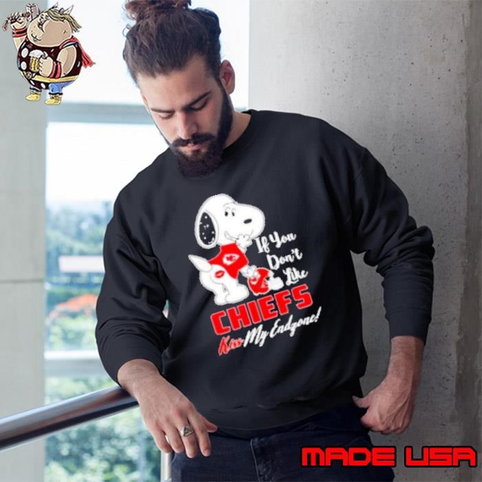 Snoopy if you don't like Kansas City Chiefs kiss my endzone Sweatshirt