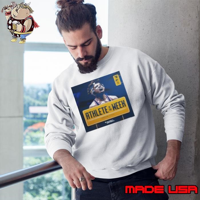 Student Athlete of the Week Jordan Titus WVU Mountaineers University Apartments Sweatshirt
