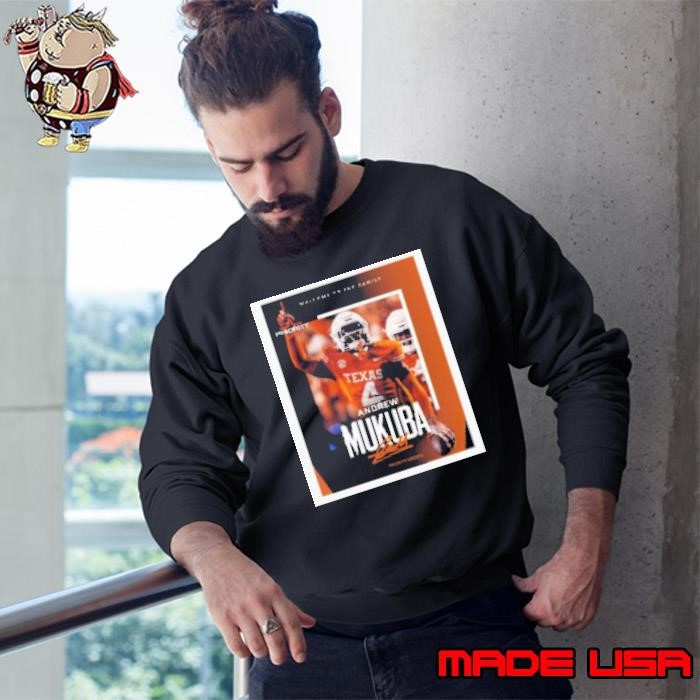 Texas Longhorns Football Welcome To The Family Andrew Mukuba Signature Priority Sports Sweatshirt