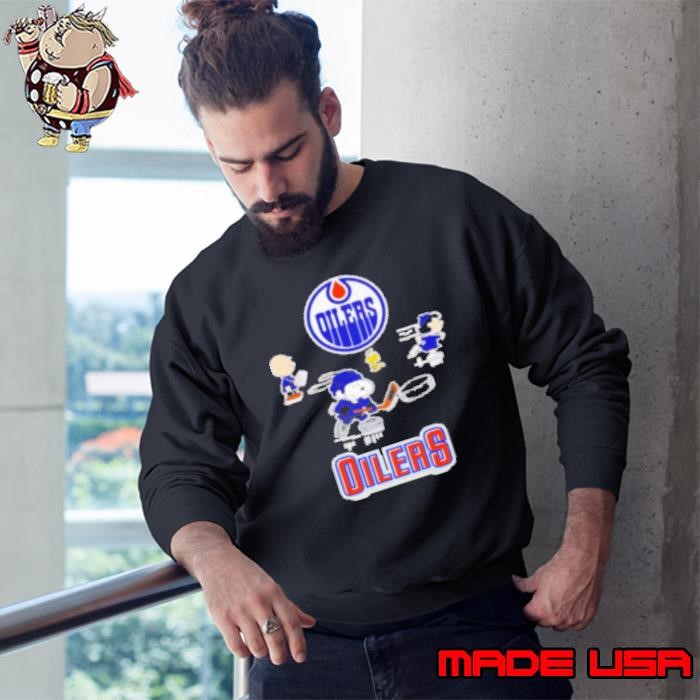 The Peanuts characters Edmonton Oilers hockey Sweatshirt