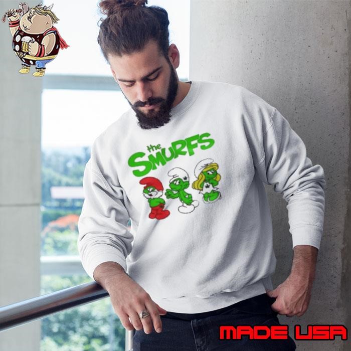 The Smurfs Papa Smurf And Hefty Smurf And Smurfette St Patricks Day Sweatshirt