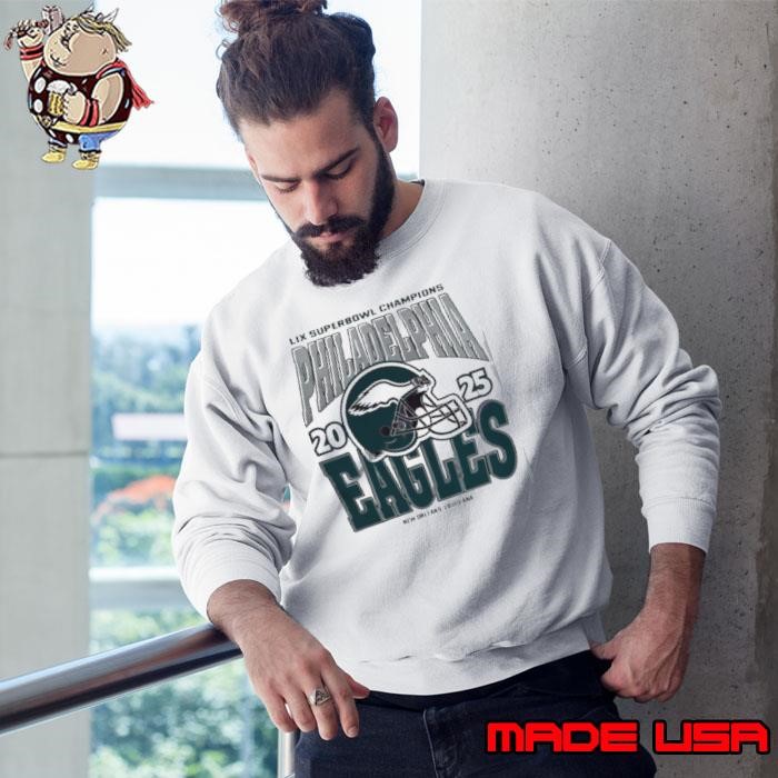 Vintage Lix Super Bowl Champions 2025 New Orleans Philadelphia Eagles T Sweatshirt