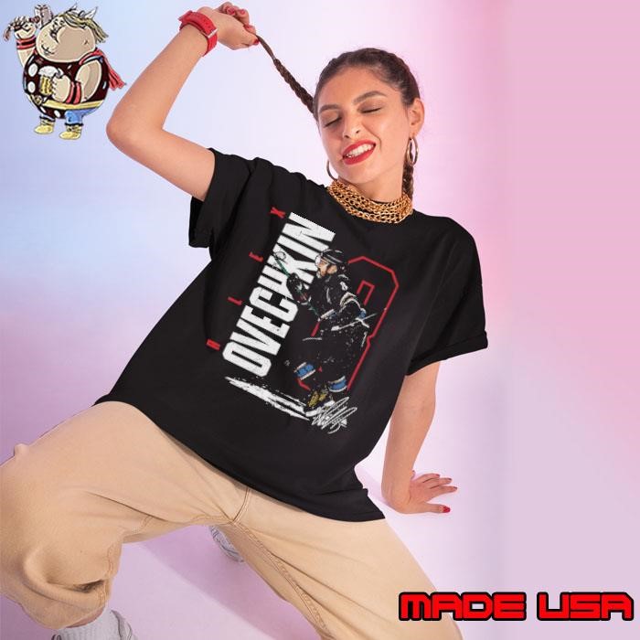 Alex Ovechkin Russian professional ice hockey left winger Washington Vertical Signature Ladies tee