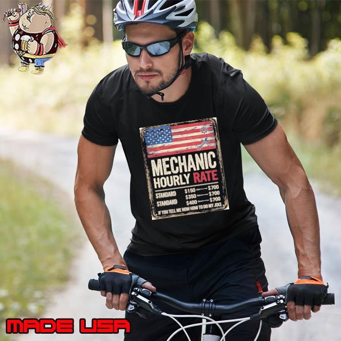 American Flag Mechanic Hourly Rate Happy Labor Day Unisex