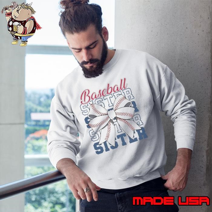 Baseball Sister Coquette Bow Biggest Fan Sport Lovers Girl Sweatshirt