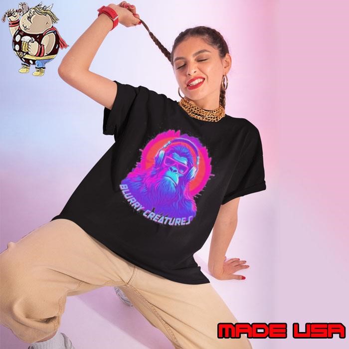 Blurry Creatures Bigfoot Headphones Ladies tee