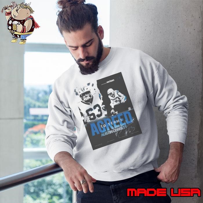 Carolina Panthers Football Agree To Terms With Austin Corbett Keep Pounding Signature Sweatshirt