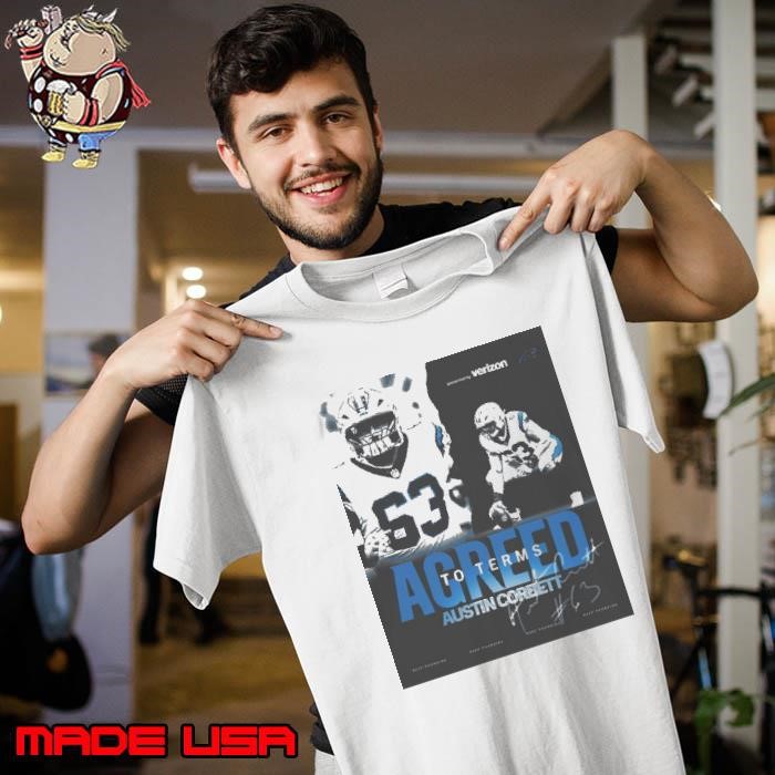 Carolina Panthers Football Agree To Terms With Austin Corbett Keep Pounding Signature Unisex