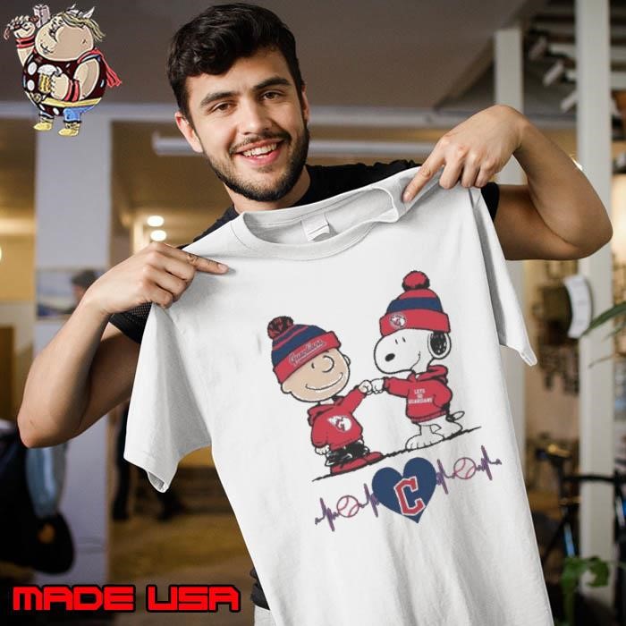 Charlie Brown Snoopy Cleveland Guardians Heartbeat Unisex