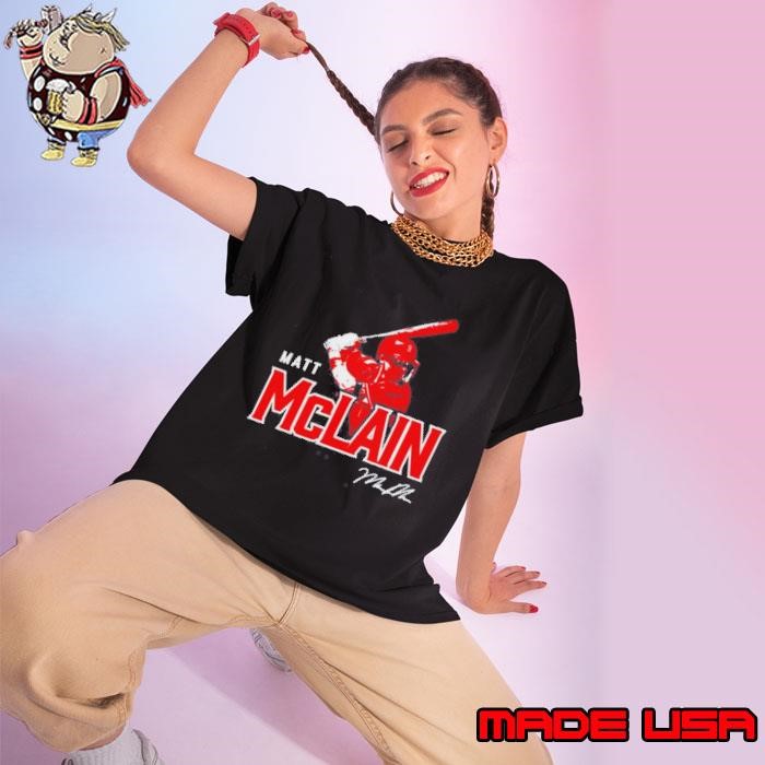 Cincinnati Reds Matt McLain Ready To Strike Signature Ladies tee