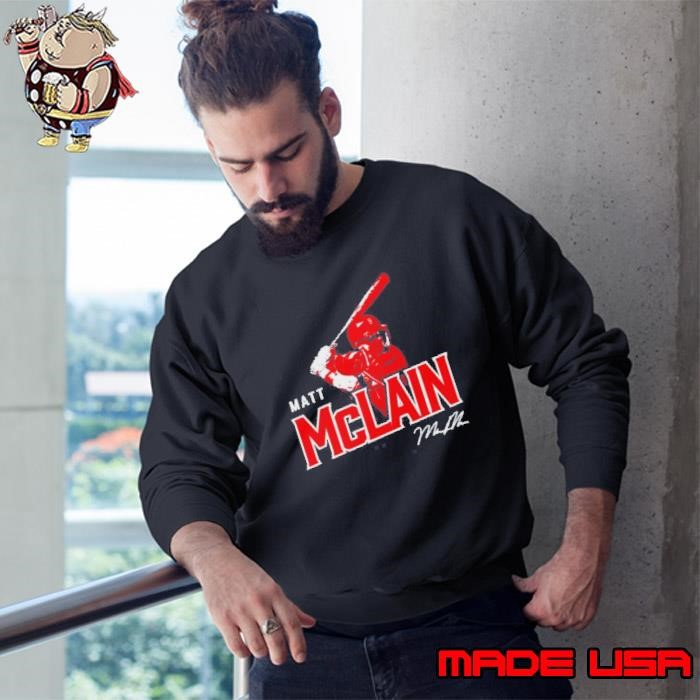 Cincinnati Reds Matt McLain Ready To Strike Signature Sweatshirt
