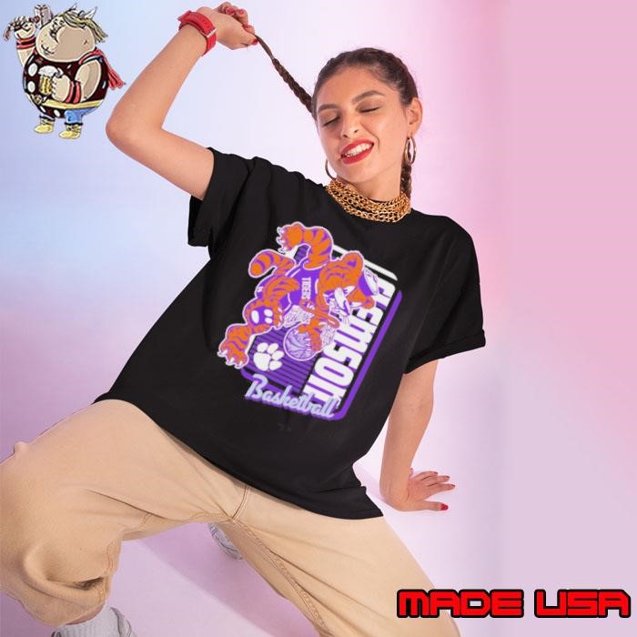Clemson Tigers Basketball Mascot Dunk Ladies tee