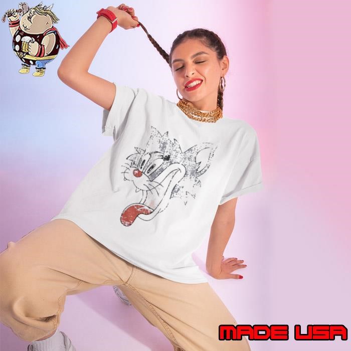 Crazy Cat Smiling Psycho Ringer Ladies tee
