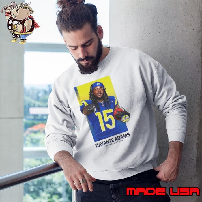 Davante Adams Pointing Los Angeles Rams 15 Blue Jersey Sweatshirt