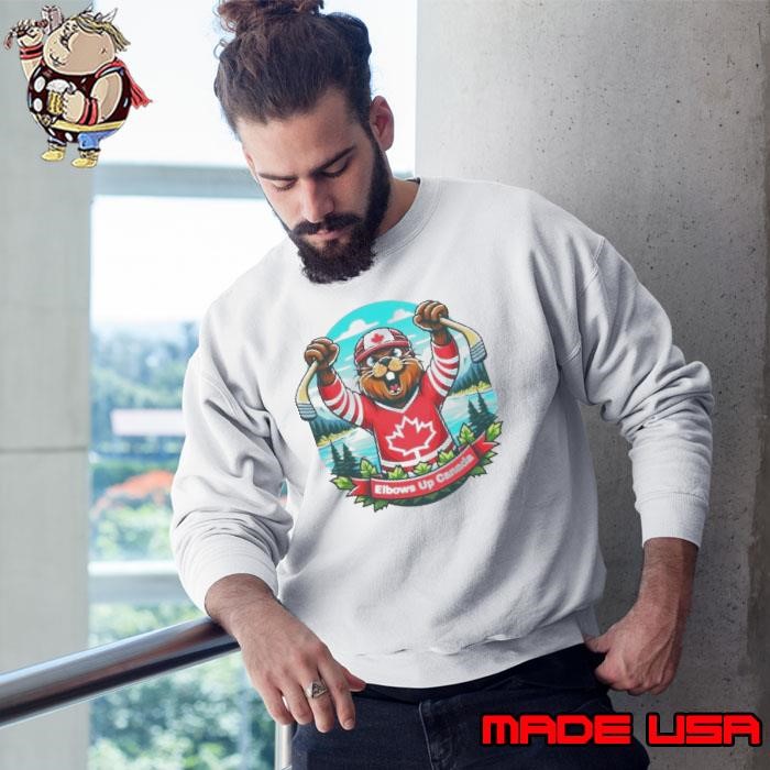 Elbows Up Canada Beaver Mascot Sweatshirt