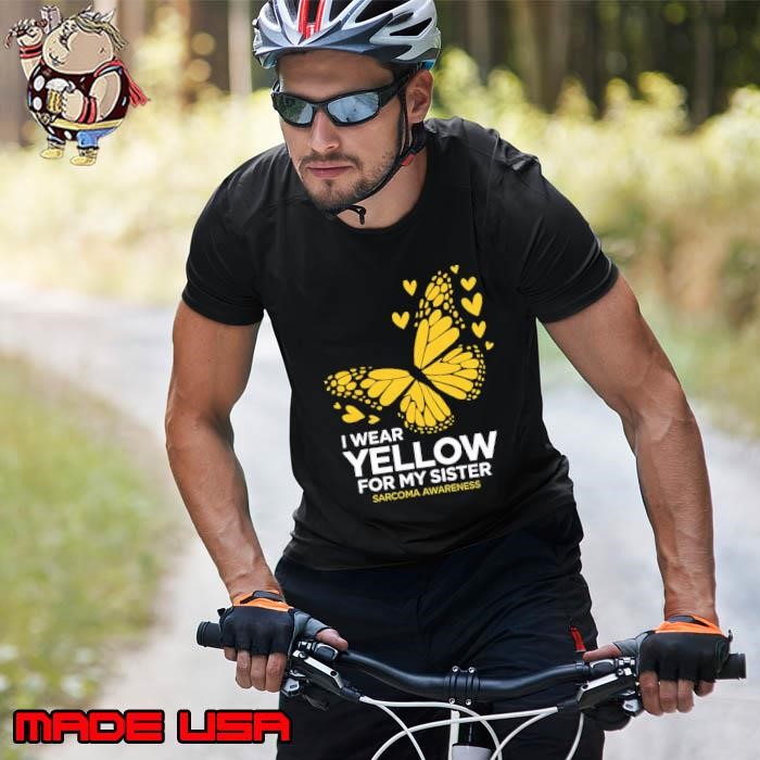 I Wear Yellow For My Sister Sarcoma Cancer Awareness BUtterfly Unisex
