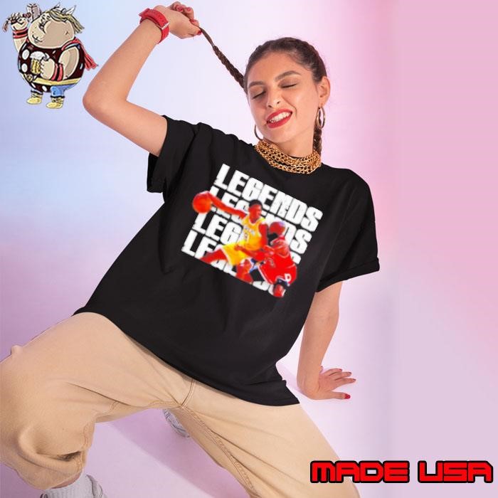 Kobe vs MJ Legends stacked repeat Ladies tee