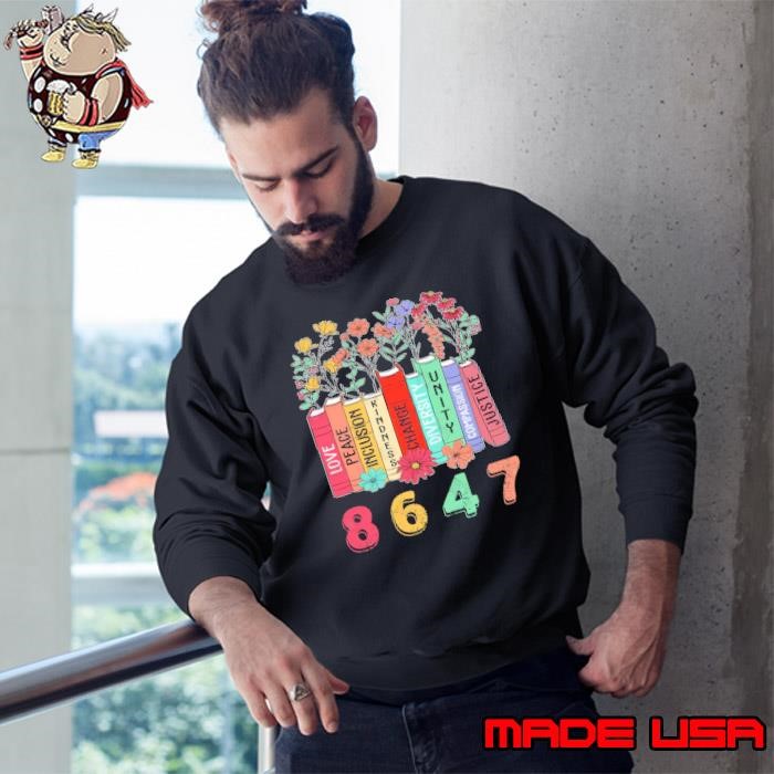 Love Peace Unity Justice Equal Rights Book Flower Anti Trump Feminist Sweatshirt