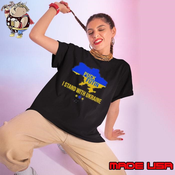 Nice Puck Futin I Stand With Ukraine Support Flag Ladies tee