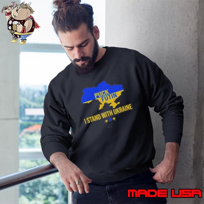 Nice Puck Futin I Stand With Ukraine Support Flag Sweatshirt