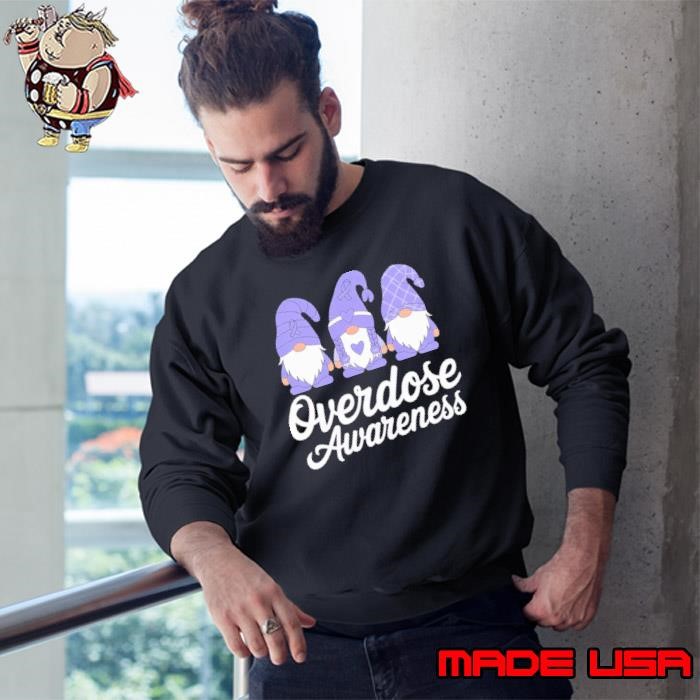Overdose Awareness Purple Ribbon Gnomes Sweatshirt