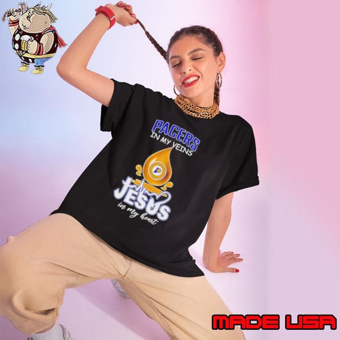 Pacers In My Veins Jesus In My Heart Drop Blood Ladies tee