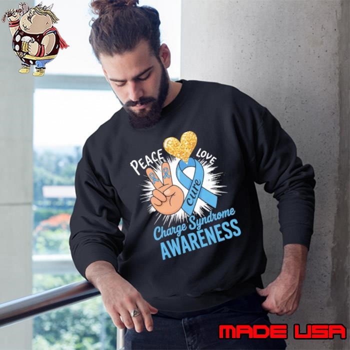 Peace Love Cure Bleached Charge Syndrome Awareness Sweatshirt