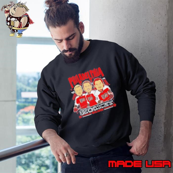 Philadelphia Flyers Hockey Club Matvei Michkov Travis Konecny Owen Tippett Caricature Sweatshirt