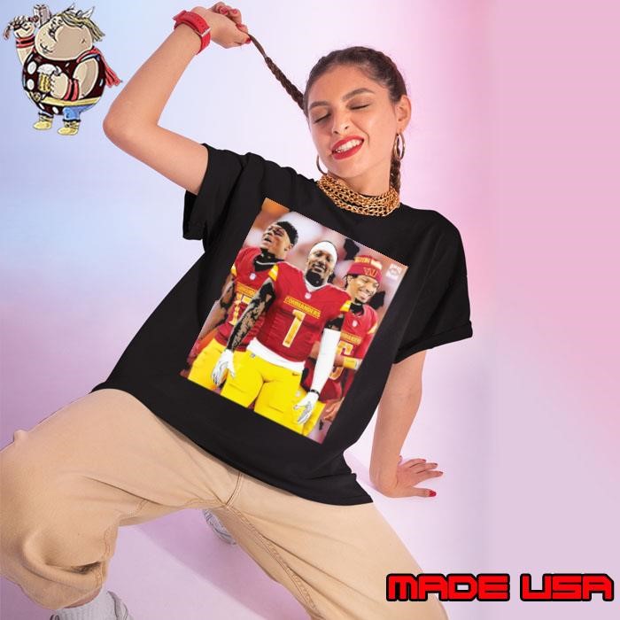 Poster New Look Offense Washington Commanders Deebo Samuel, Jayden Daniels, Terry McLaurin 2025 Ladies tee