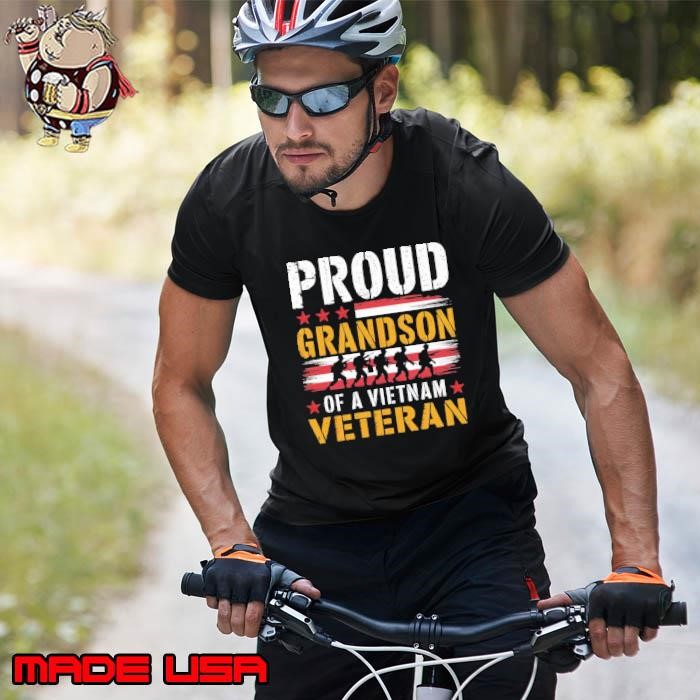 Proud Grandson Of A Vietnam War Veteran Veterans Day Stars Unisex