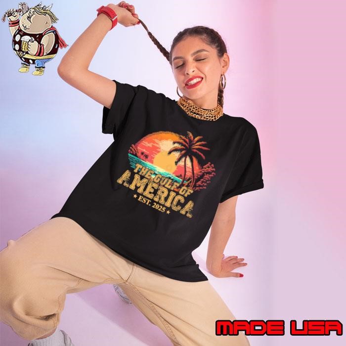 Retro The Gulf Of US America 2025 Palms Tree Sunset Mexico Ladies tee