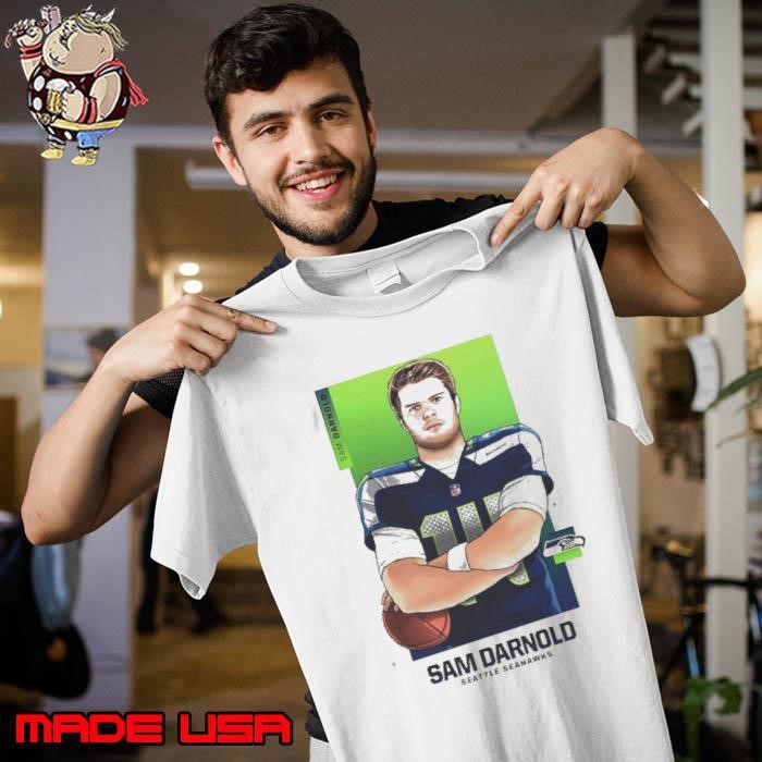 Sam Darnold Crossed Arms Seattle Seahawks 14 Navy Jersey Unisex