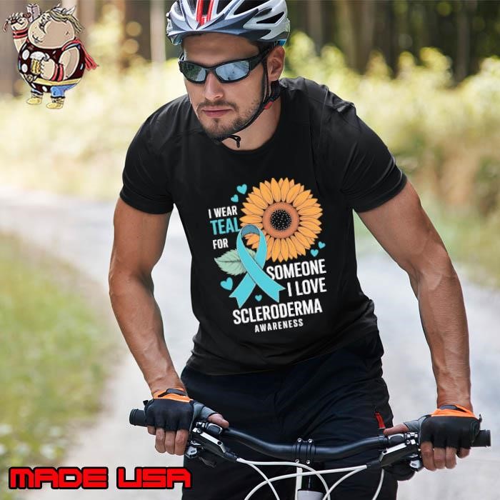 Scleroderma Awareness I Wear Teal Sunflower Ribbon Unisex