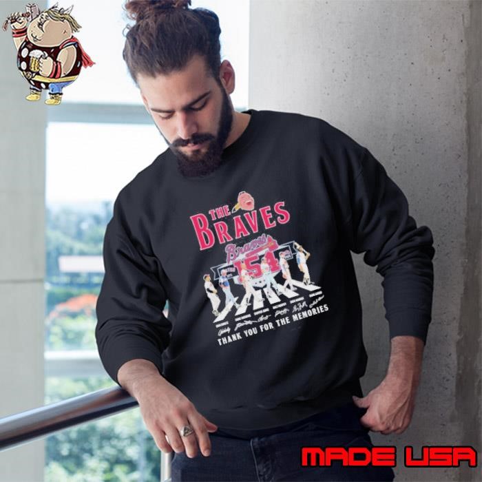The Atlanta Braves 1871 2025 154th Thank You For The Memories Road Abbey Signatures Sweatshirt