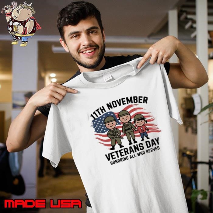 Veterans Day USA American Flag Military Family Son Kid Unisex