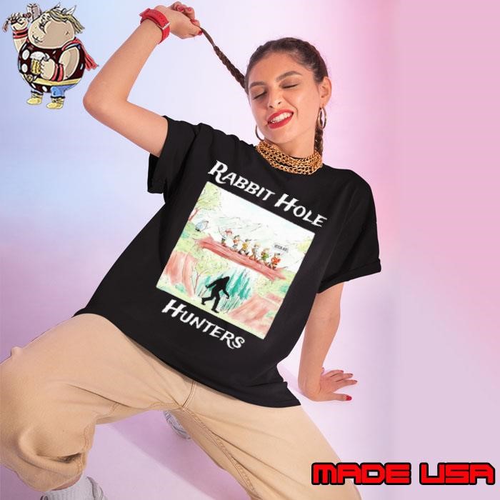 Bigfoot rabbit hole hunters Ladies tee
