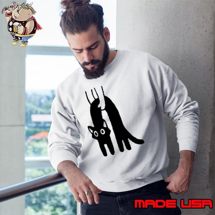 Black cat arching back Sweatshirt