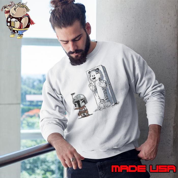 Calvin And Hobbes Boba Fett And Han Solo Frozen In Carbonite Sweatshirt