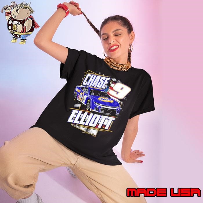 Chase Elliott NAPA Patriotic American professional stock car racing driver Ladies tee