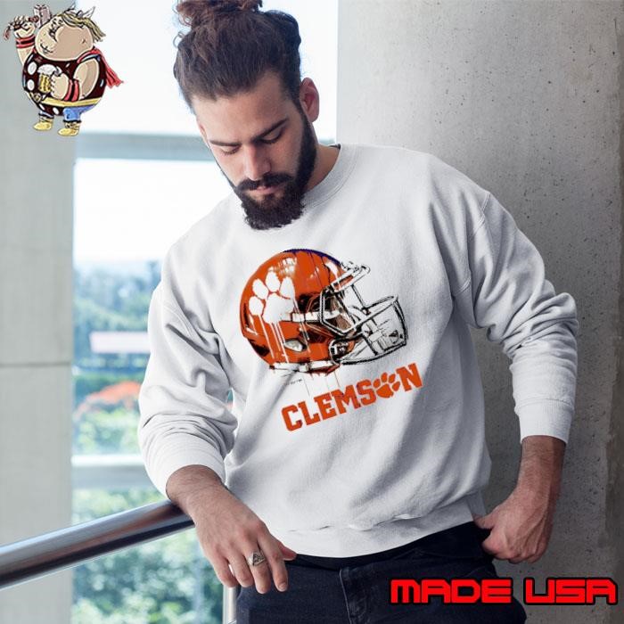 Clemson Tigers Youth Heather Dripping Football Helmet T Sweatshirt