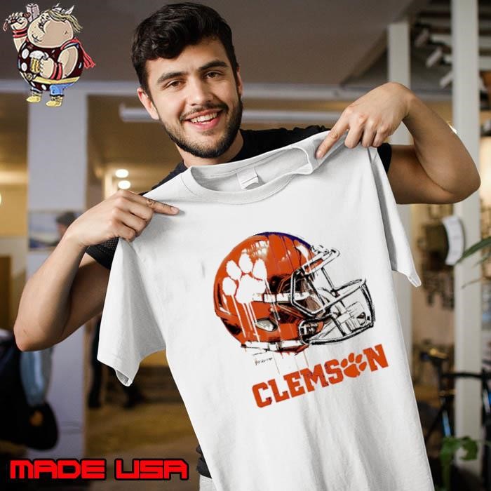 Clemson Tigers Youth Heather Dripping Football Helmet T Unisex