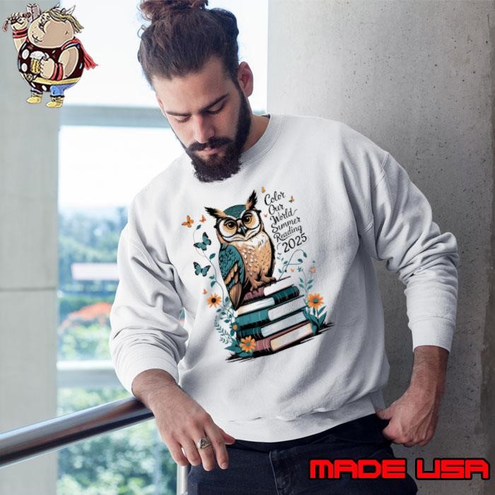 Color Our World Summer Reading Program 2025 Owl Sweatshirt