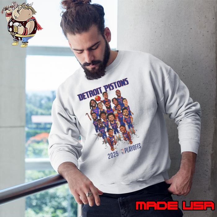 Detroit Pistons 2025 Playoffs Caricature Sweatshirt