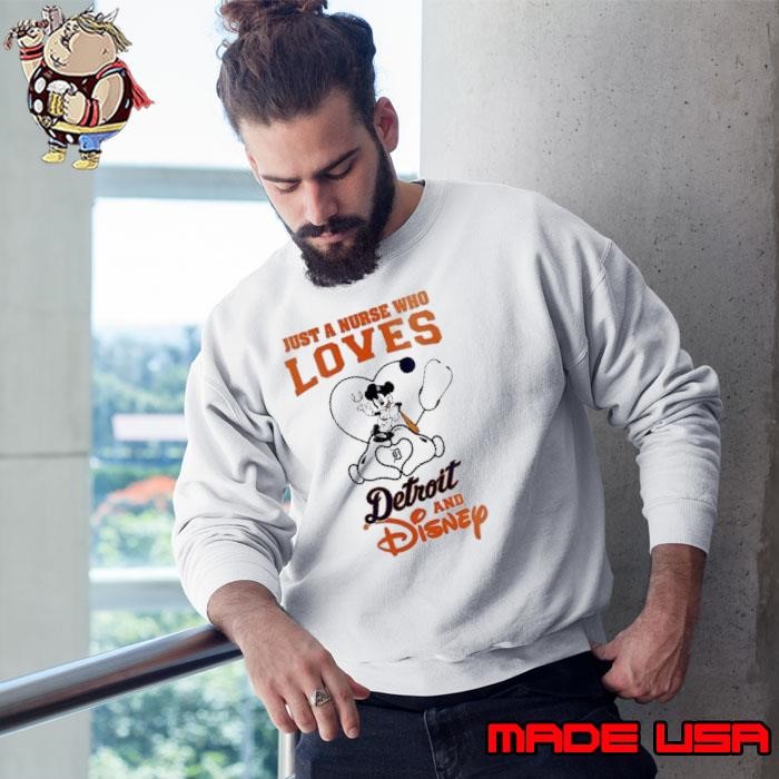 Detroit Tigers Mickey Mouse just a nurse who loves and Disney Baseball shirt